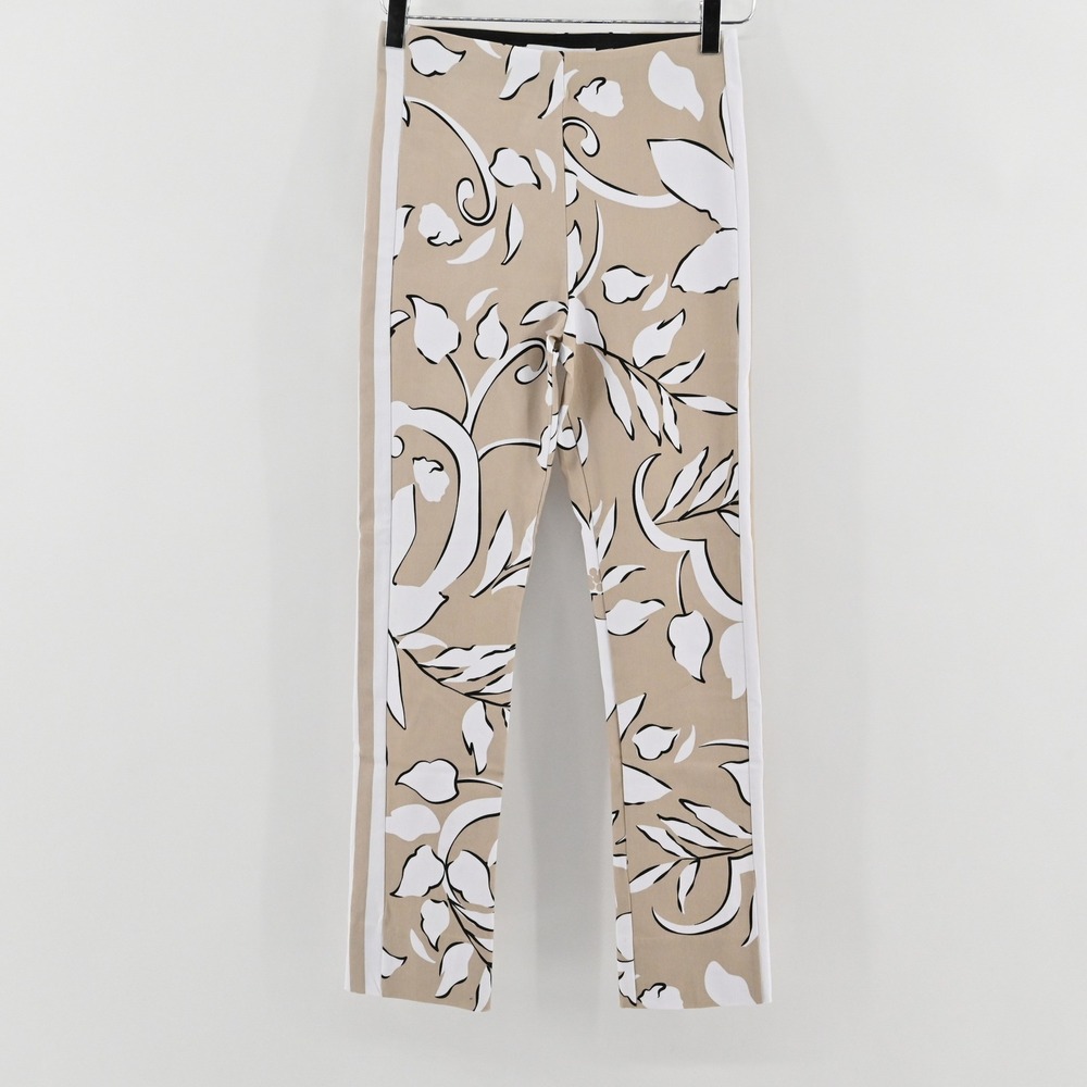Gretchen Scott Full‎ Bloom GripeLess Pull On Pant Womens Size XS Tan Floral